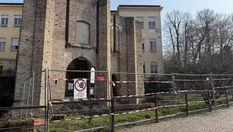 L’area di cantiere come appare da pochi giorni