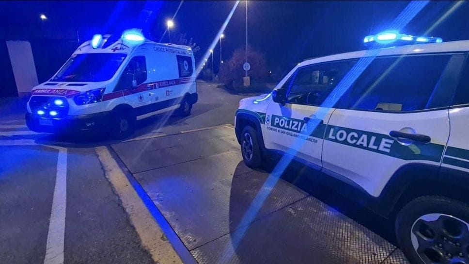 Polizia locale e soccorsi a San Giuliano per l’incidente