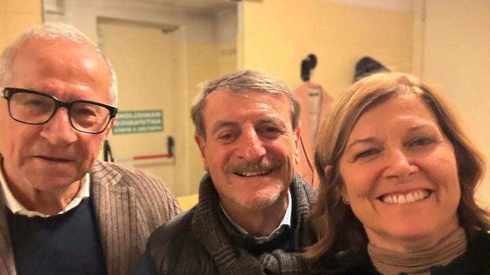 Da sinistra, Domenico Dinoia, Giacomo Poretti e Daniela Cristofori