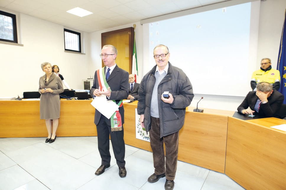 Pagani premiato nel 2016 come volontario del gruppo del parco Zinghetto