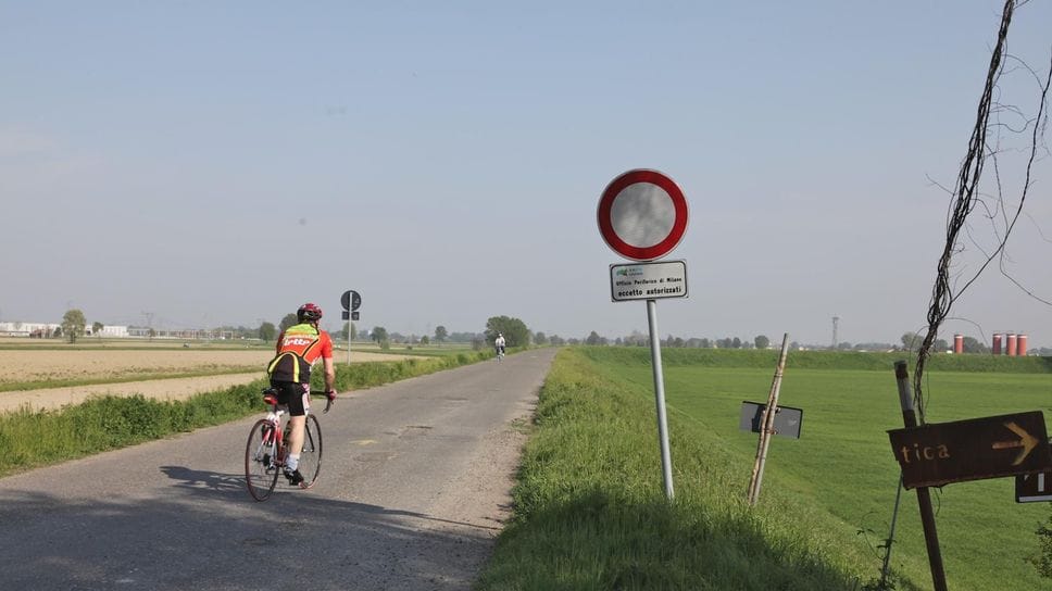 Uno degli argini del Po nella Bassa, a volte sono alti più di sei metri