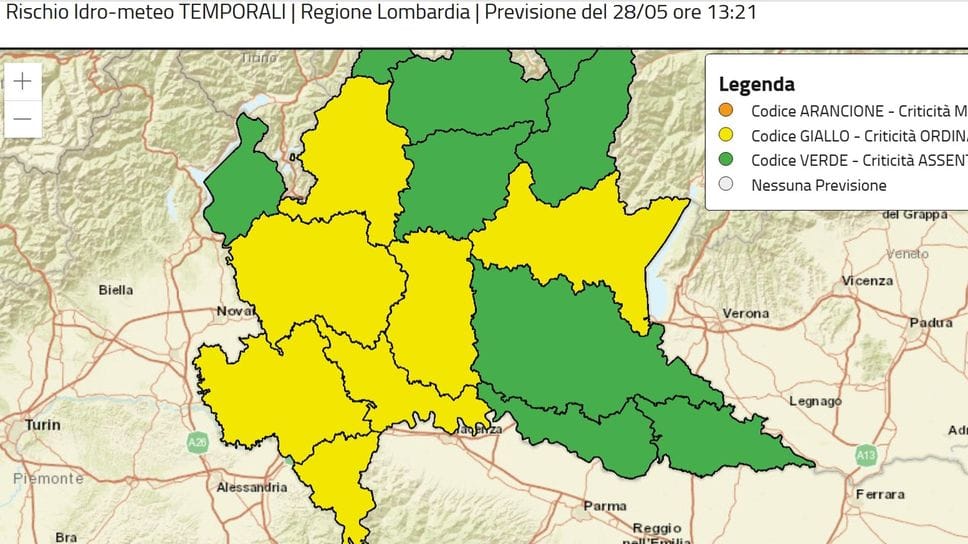 Dopo il gran caldo scatta l’allerta temporali su Sudmilano e Lodigiano