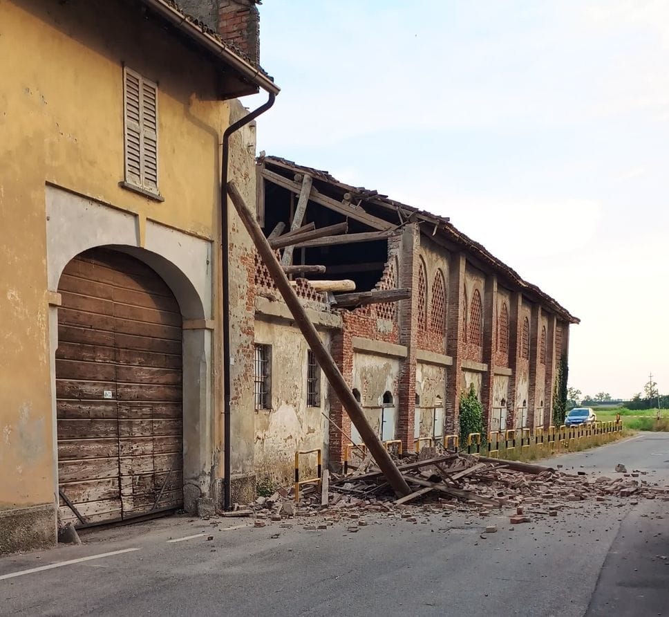 MULAZZANO Crollo parziale di una cascina, scatta l’allarme