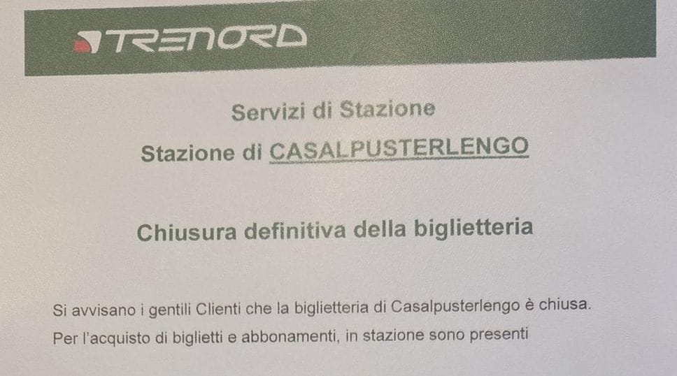 Chiusura definitiva, Casale dice addio alla biglietteria in stazione