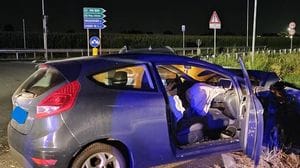 Incidente sulla Melegnano-Landriano: auto contro il guard-rail