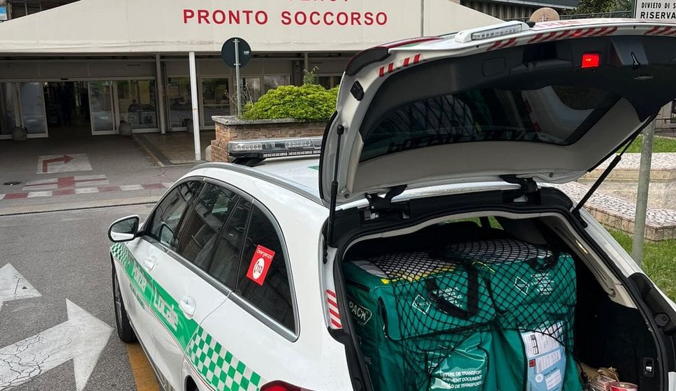 Da Peschiera a Pavia e poi a Padova per trasportare uno strumento salvavita 