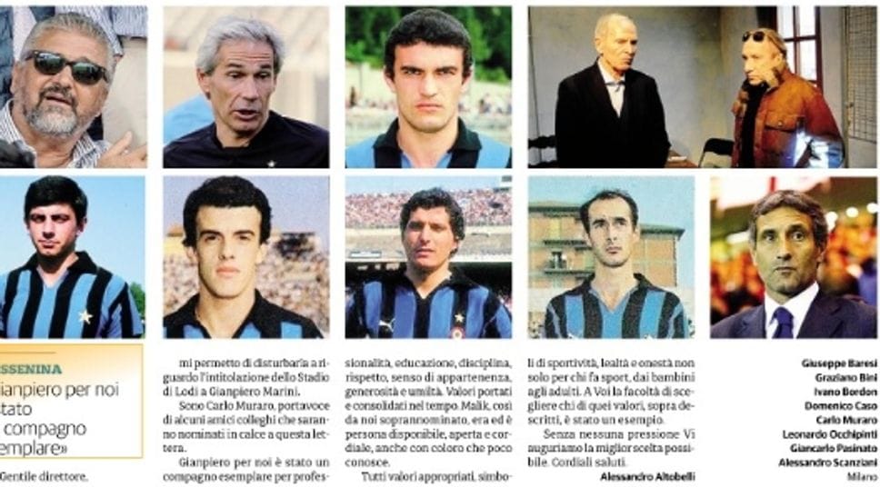 Da Spillo Altobelli a Carlo Muraro, nove bandiere dell’Inter scrivono al «Cittadino» per dedicare la Dossenina a Gianpiero Marini. Scrivete a redazione@ilcittadino.it