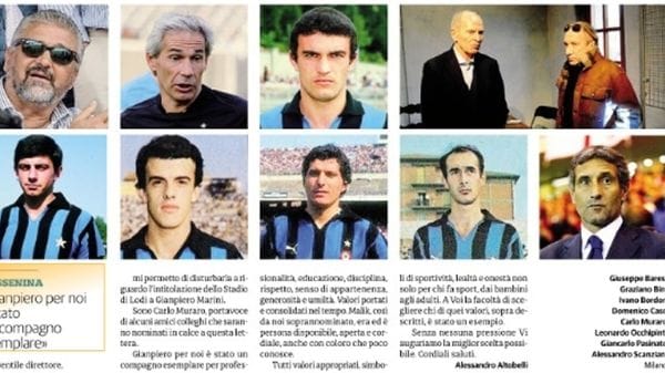 Da Spillo Altobelli a Carlo Muraro, nove bandiere dell’Inter scrivono al «Cittadino» per dedicare la Dossenina a Gianpiero Marini. Scrivete a redazione@ilcittadino.it
