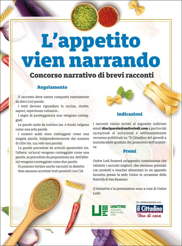Quando l’appetito... vien narrando: parte il nuovo concorso letterario