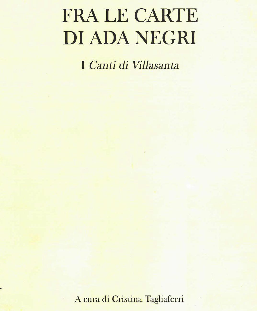 La copertina del volume