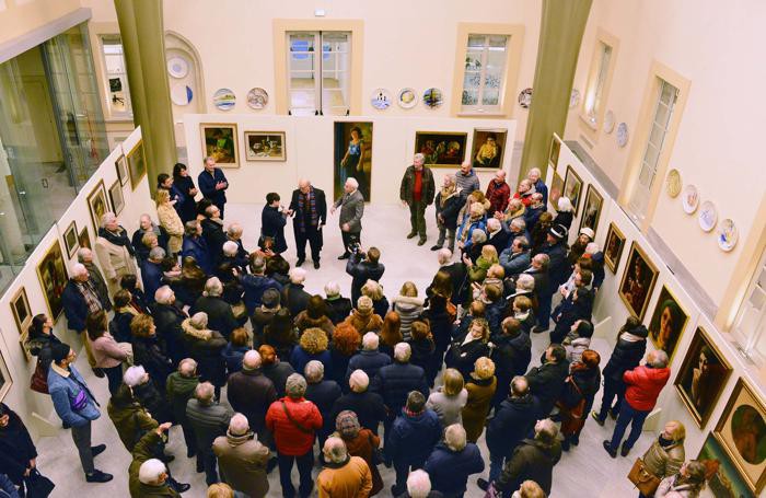 Una veduta d’insieme dell’inaugurazione nella sede centrale della Centropadana in corso Roma 100 a Lodi