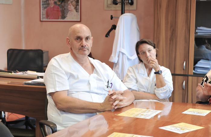 Il chirurgo plastico e primario del reparto di Lodi Daniele Blandini e la sua collega dottoressa Giorgia De Salvia