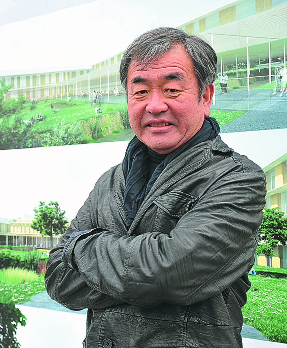L’archistar Kengo Kuma alla posa della prima pietra