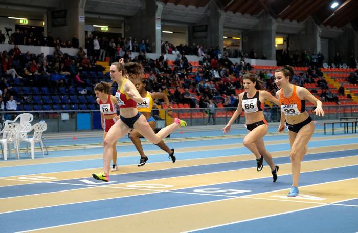 L’arrivo di Vittoria Fontana nei 60 piani (foto Muti/Fidal)