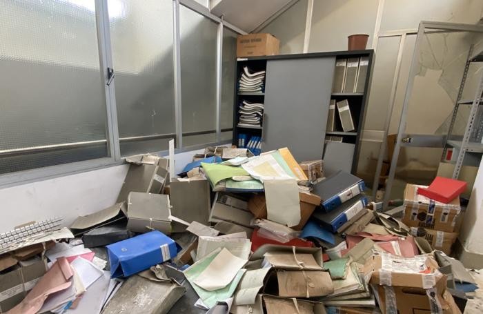 Una sala interna dell’ex municipio