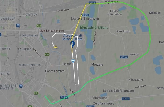 Il tracciato di Flightradar