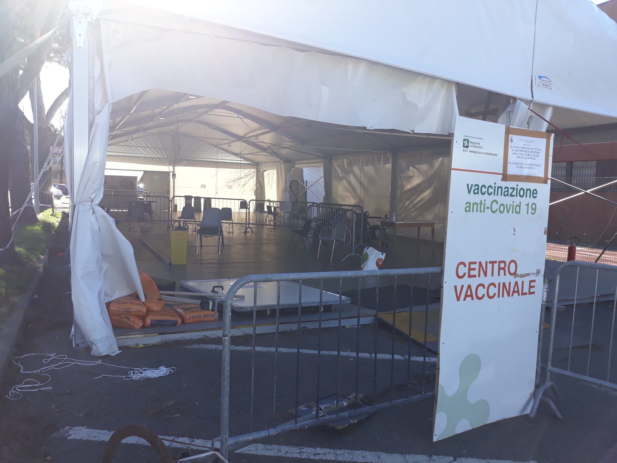 I danni all’hub di Vizzolo (Cornalba)