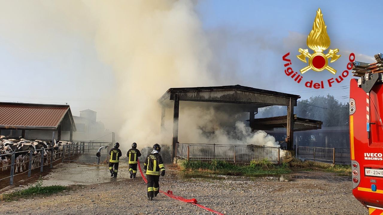 L’intervento dei vigili del fuoco a Somaglia