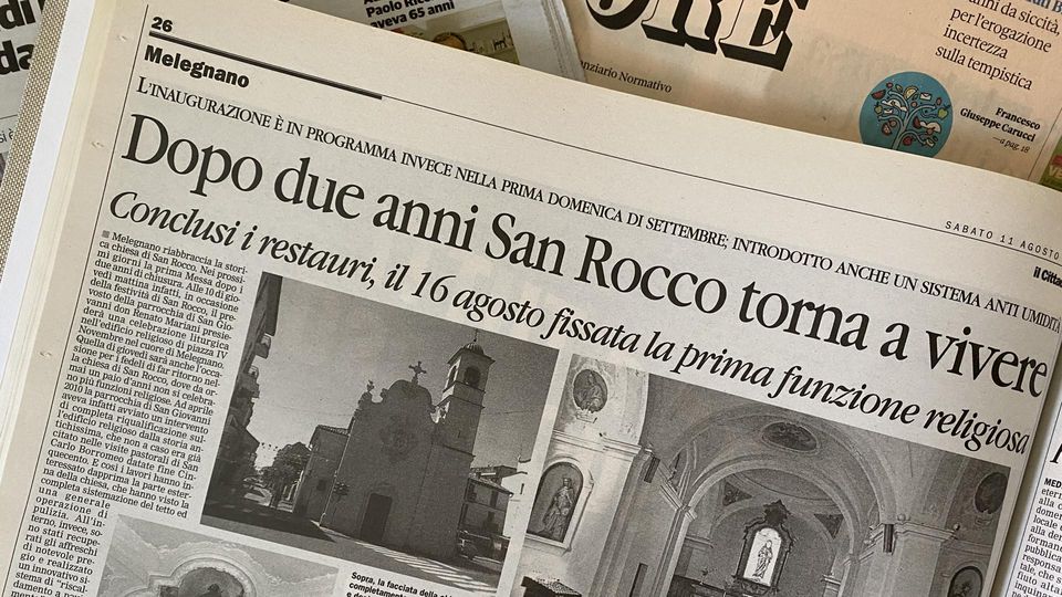 MELEGNANO Amarcord, dieci anni fa si inaugurava la chiesa di San Rocco dopo il restauro MELEGNANO Amarcord, dieci anni fa si inaugurava la chiesa di San Rocco dopo il restauro